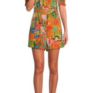 NWT Tropical Print Womens Romper Sz S